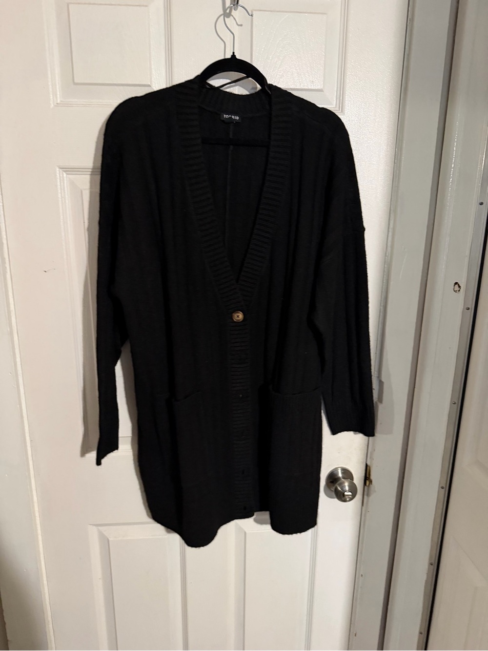 torrid Black Long Button-Front Cardigan with Pockets